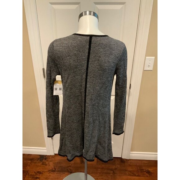 Eileen Fisher Black & White W/ Black Trim Cardigan, Size XS - Picture 6 of 7